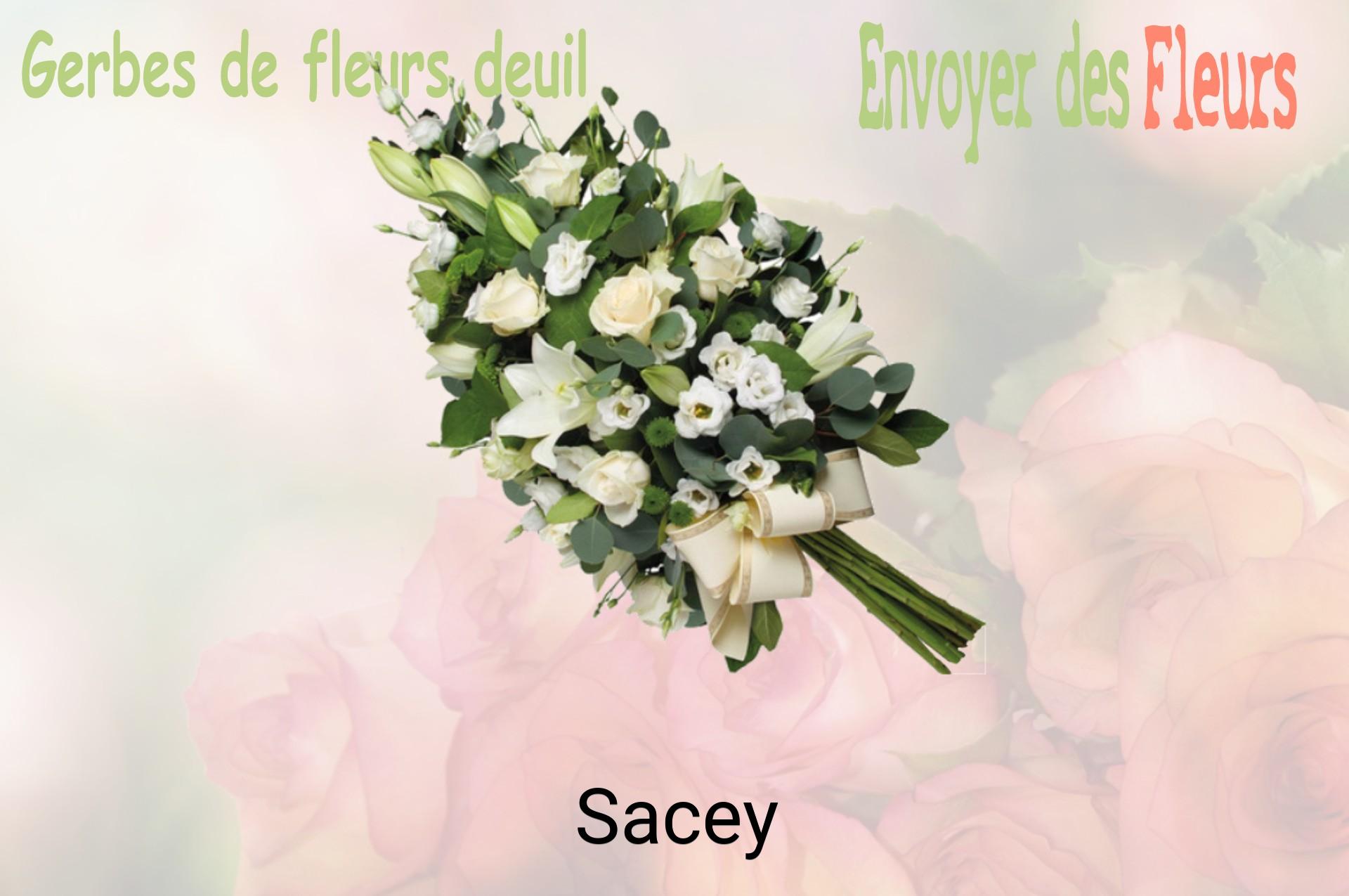 Gerbe de fleurs de deuil livrée à Sacey